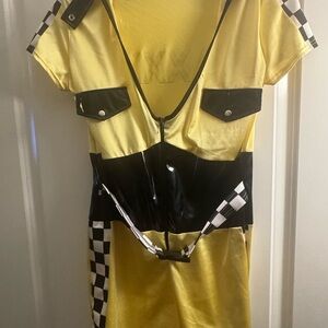 Yellow and Black Checkered Dress